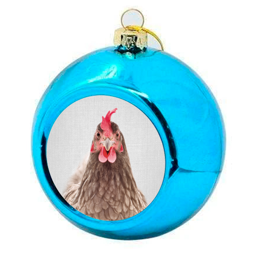 Chicken - Colorful - colourful christmas bauble by Gal Design