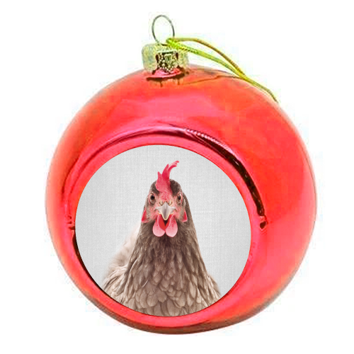 Chicken - Colorful - colourful christmas bauble by Gal Design
