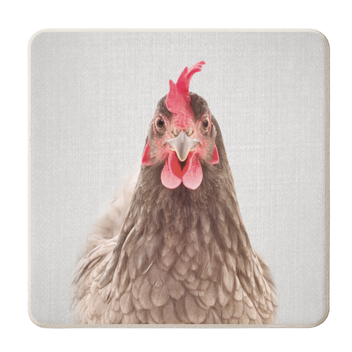 Chicken - Colorful - personalised beer coaster by Gal Design