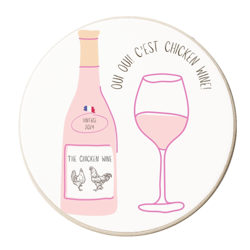 Chicken Wine - personalised beer coaster by Lilly Rose