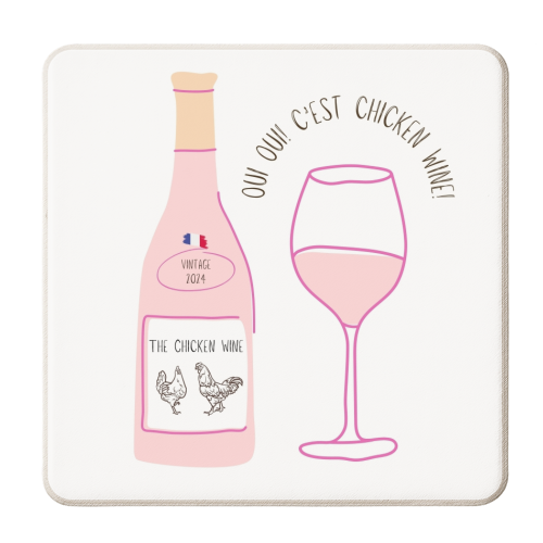 Chicken Wine - personalised beer coaster by Lilly Rose