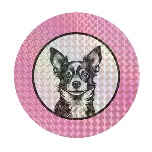 Chihuahua Cameo Portrait (pink) - Circle Sticker by Adam Regester