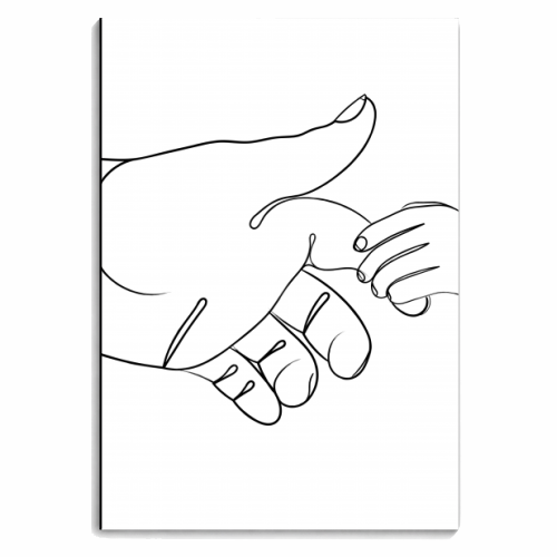 Child Holding Father's Finger Line Drawing - personalised A4, A5, A6 notebook by Adam Regester