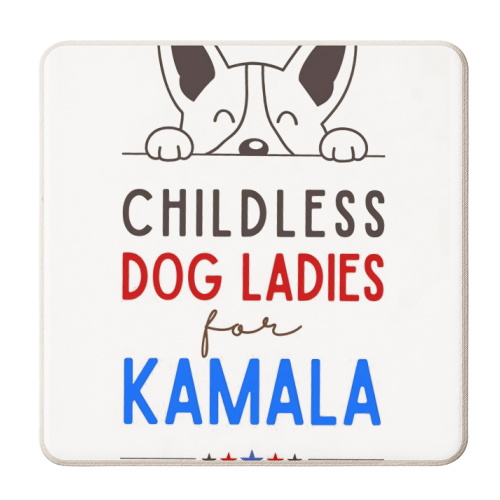 Childless Dog Ladies For Kamala - personalised beer coaster by Kun Pact