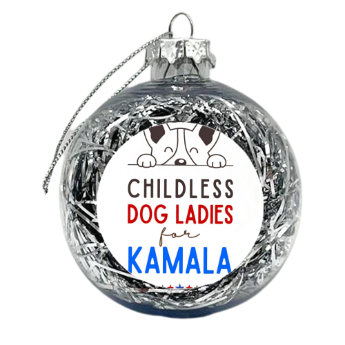 Childless Dog Ladies For Kamala - xmas bauble by Kun Pact