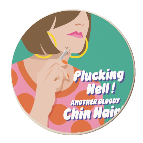 Chin Hair - personalised beer coaster by Claire Atwood