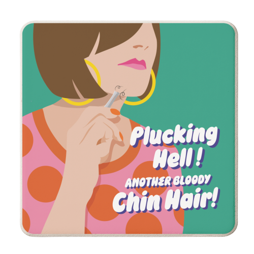 Chin Hair - personalised beer coaster by Claire Atwood