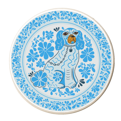 China Dog Plate Left - personalised beer coaster by Hannah Carvell