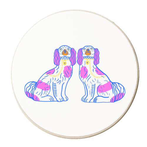 China Dogs Illustration - personalised beer coaster by Adam Regester