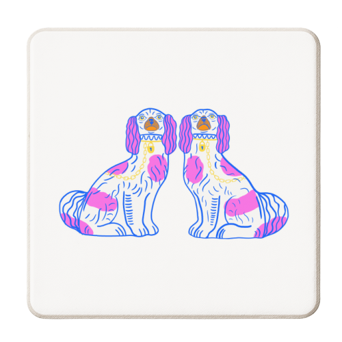 China Dogs Illustration - personalised beer coaster by Adam Regester