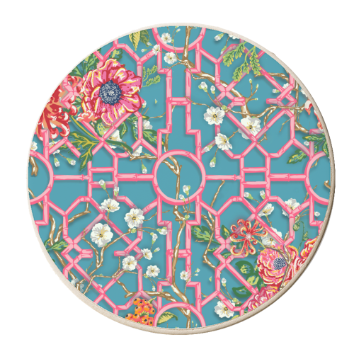 Chinoiserie Brights - personalised beer coaster by Draper & Harlow
