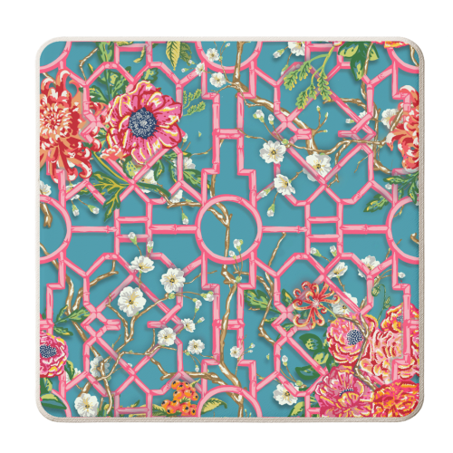 Chinoiserie Brights - personalised beer coaster by Draper & Harlow