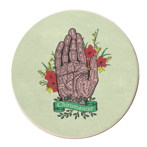 Chiromancer / Palm Reader Fortune Teller - personalised beer coaster by InspiredImages