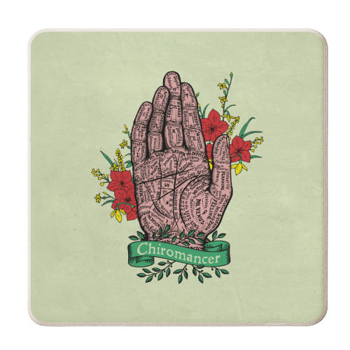 Chiromancer / Palm Reader Fortune Teller - personalised beer coaster by InspiredImages