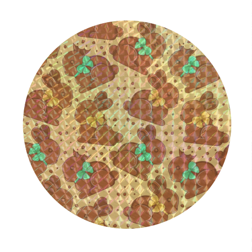 Chocolate Bunnies - Easter Pattern - Circle Sticker by Amy Farmer