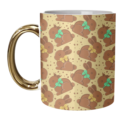 Chocolate Bunnies - Easter Pattern - unique mug by Amy Farmer