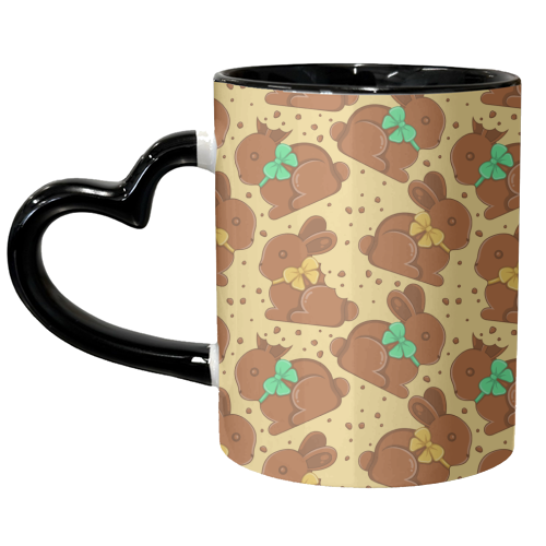 Chocolate Bunnies - Easter Pattern - unique mug by Amy Farmer