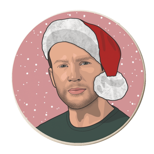 Chris evans CHRISmas - personalised beer coaster by The Girl Next Draw