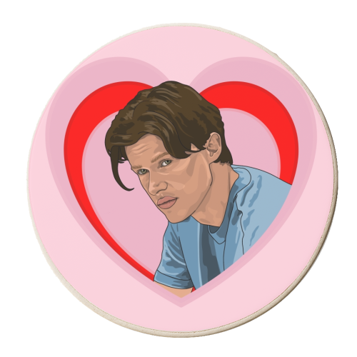 Chris heart - personalised beer coaster by The Girl Next Draw