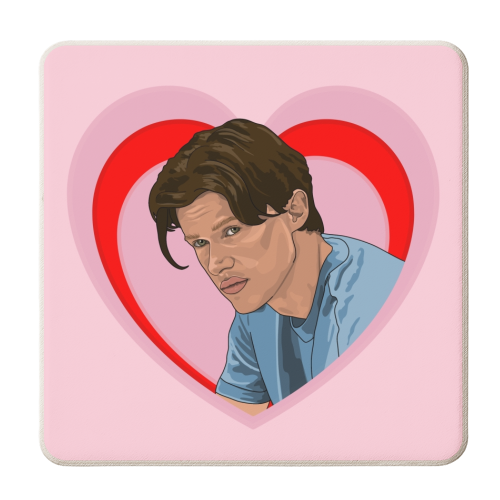 Chris heart - personalised beer coaster by The Girl Next Draw