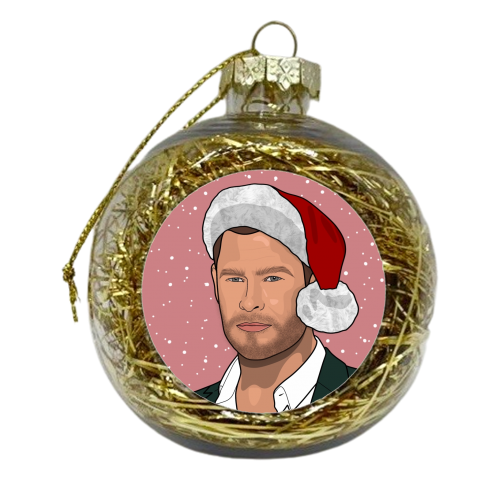 Chris Hemsworth CHRISmas print - xmas bauble by The Girl Next Draw