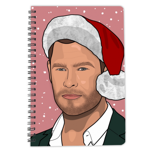 Chris Hemsworth CHRISmas print - personalised A4, A5, A6 notebook by The Girl Next Draw
