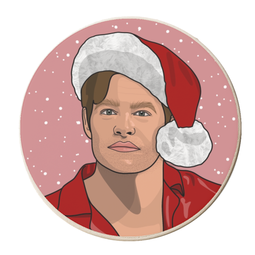 Chris pine CHRISmas print - personalised beer coaster by The Girl Next Draw