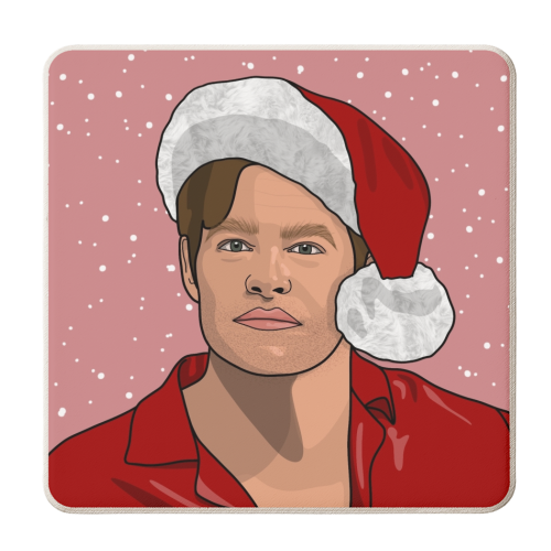 Chris pine CHRISmas print - personalised beer coaster by The Girl Next Draw