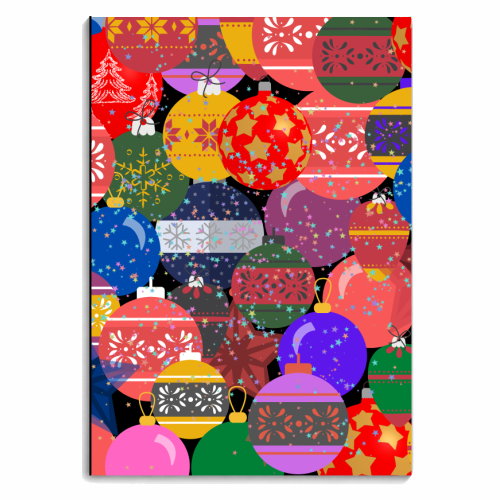 Christmas Baubles - personalised A4, A5, A6 notebook by Riad Mannan