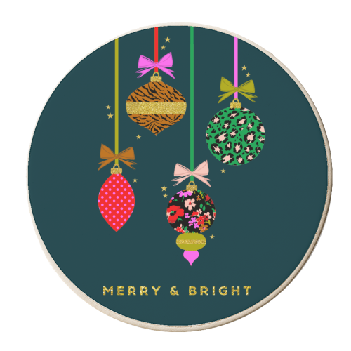 CHRISTMAS BAUBLES - personalised beer coaster by PEARL & CLOVER