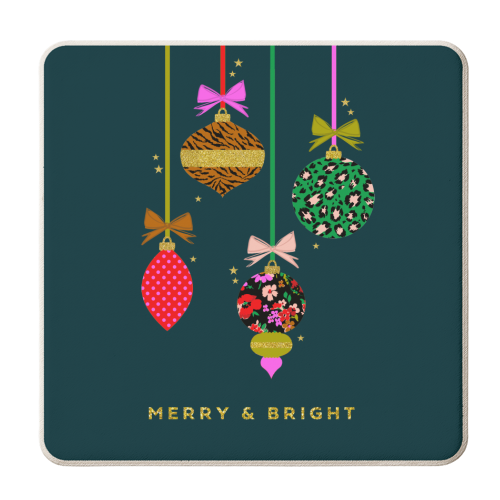 CHRISTMAS BAUBLES - personalised beer coaster by PEARL & CLOVER
