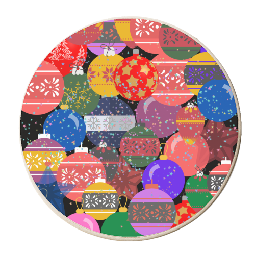 Christmas Baubles - personalised beer coaster by Riad Mannan