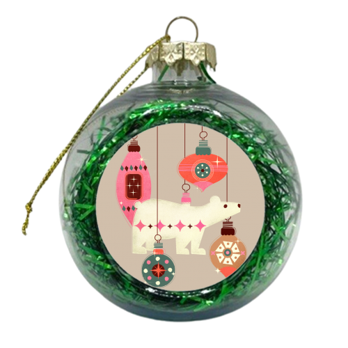 Christmas Baubles With A Polar Bear - xmas bauble by Ania Wieclaw
