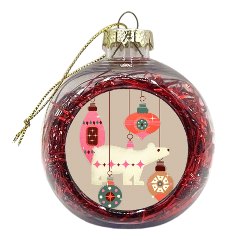 Christmas Baubles With A Polar Bear - xmas bauble by Ania Wieclaw