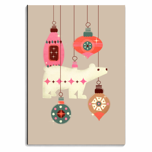 Christmas Baubles With A Polar Bear - personalised A4, A5, A6 notebook by Ania Wieclaw