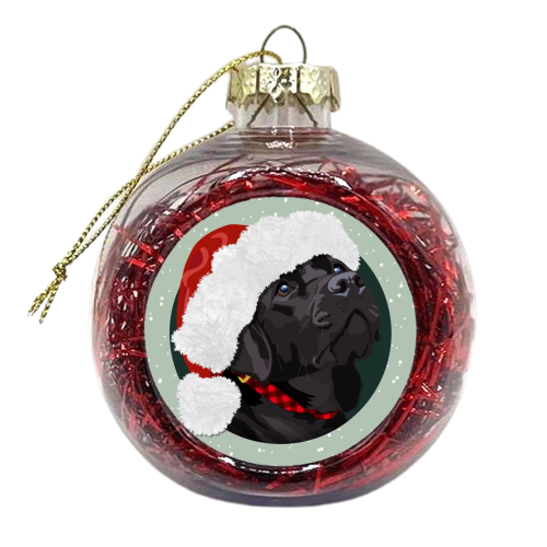 Christmas black Labrador print - xmas bauble by The Girl Next Draw