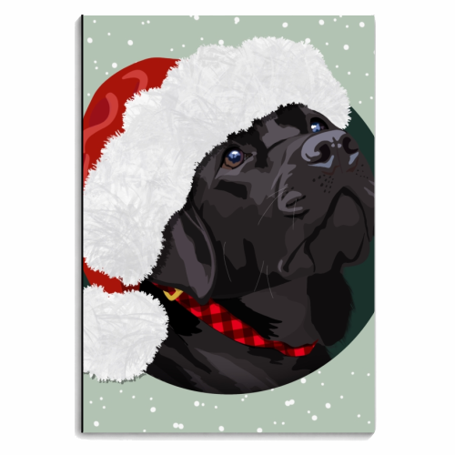 Christmas black Labrador print - personalised A4, A5, A6 notebook by The Girl Next Draw
