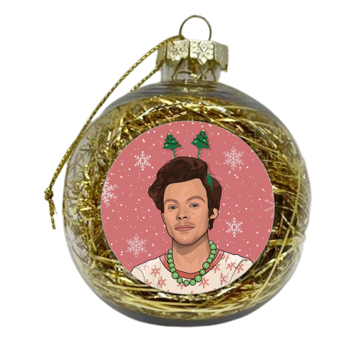Christmas boppers Harry snow print - xmas bauble by The Girl Next Draw