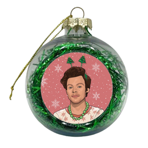 Christmas boppers Harry snow print - xmas bauble by The Girl Next Draw