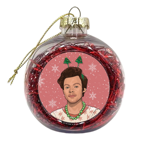 Christmas boppers Harry snow print - xmas bauble by The Girl Next Draw