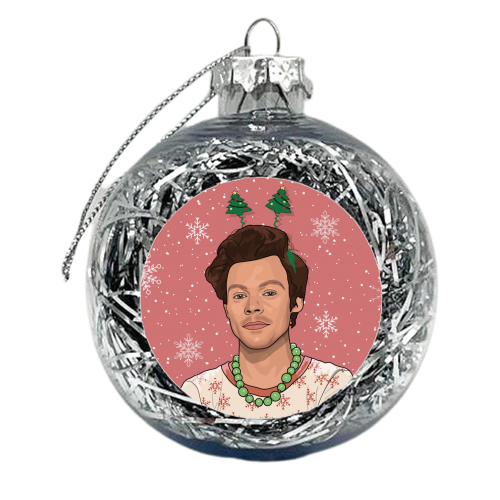 Christmas boppers Harry snow print - xmas bauble by The Girl Next Draw