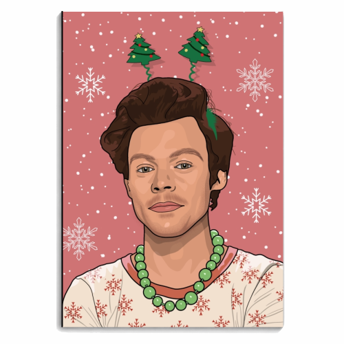 Christmas boppers Harry snow print - personalised A4, A5, A6 notebook by The Girl Next Draw