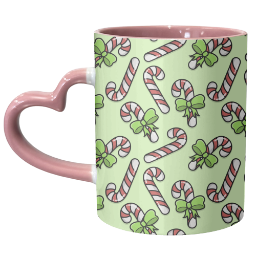 Christmas Candy Canes Pattern - unique mug by Amy Farmer