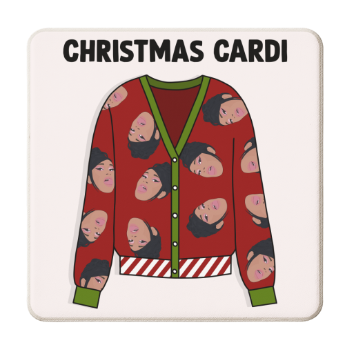 Christmas Cardi - personalised beer coaster by Pink and Pip