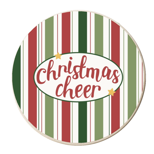 Christmas cheer pattern - personalised beer coaster by The Girl Next Draw