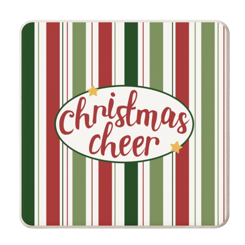 Christmas cheer pattern - personalised beer coaster by The Girl Next Draw