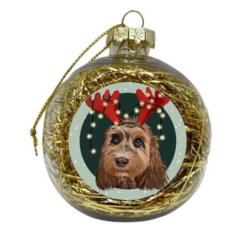 Christmas cockapoo print - xmas bauble by The Girl Next Draw