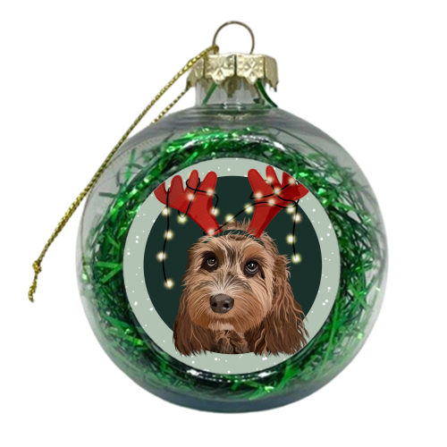 Christmas cockapoo print - xmas bauble by The Girl Next Draw