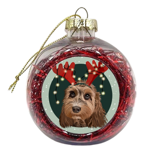 Christmas cockapoo print - xmas bauble by The Girl Next Draw