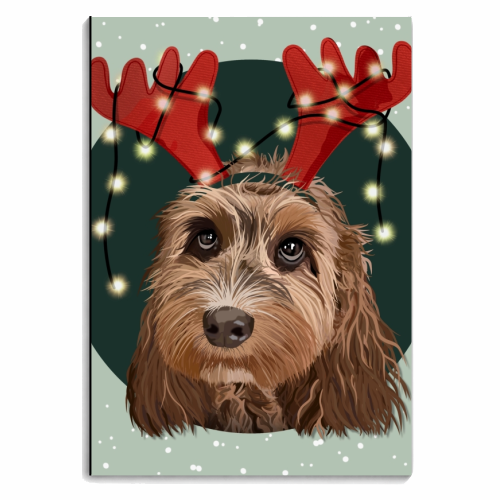 Christmas cockapoo print - personalised A4, A5, A6 notebook by The Girl Next Draw